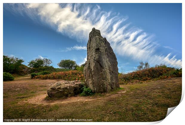 The Longstone Mottistone Common Print by Wight Landscapes
