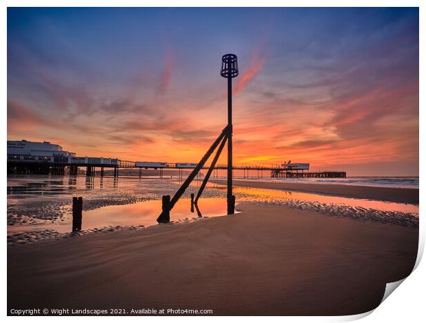 Sandown Pier Isle Of Wight Print by Wight Landscapes