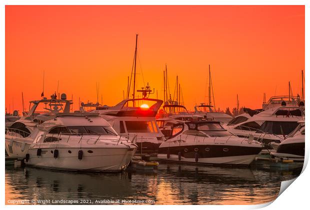 Vilamoura Marina Sunset Print by Wight Landscapes