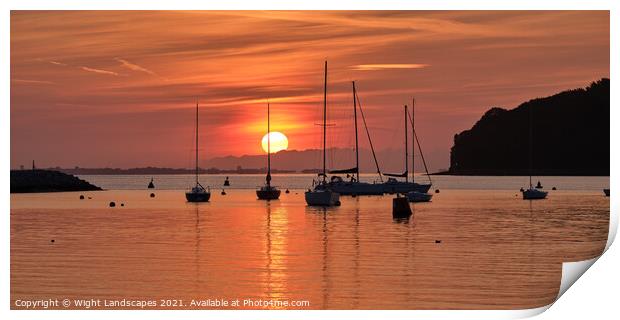 Cowes Sunrise Isle Of Wight Print by Wight Landscapes