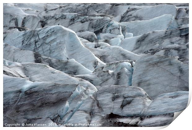 Svinafellsjokull glacier ice Print by Jutta Klassen