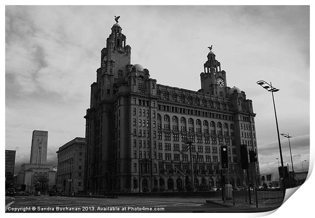 Liverpool Royal Liver Building Print by Sandra Buchanan