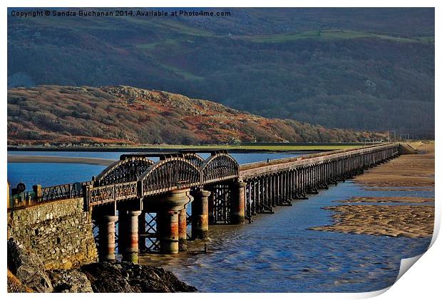 Barmouth Bridge Print by Sandra Buchanan