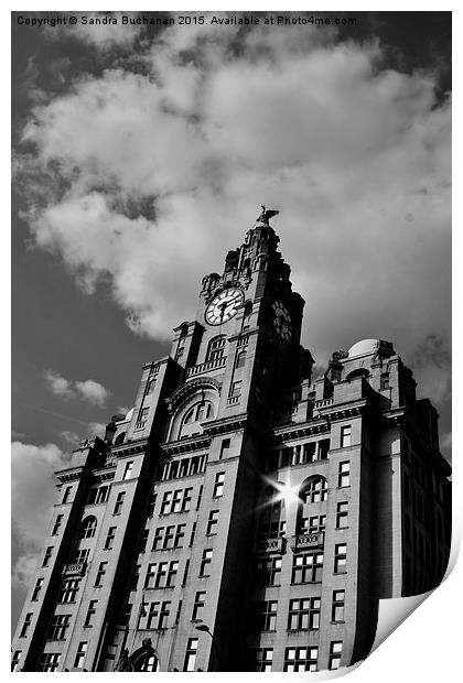  Liverpool Royal Liver Building Print by Sandra Buchanan