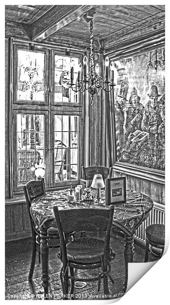 Old Dutch Hotel Print by HELEN PARKER