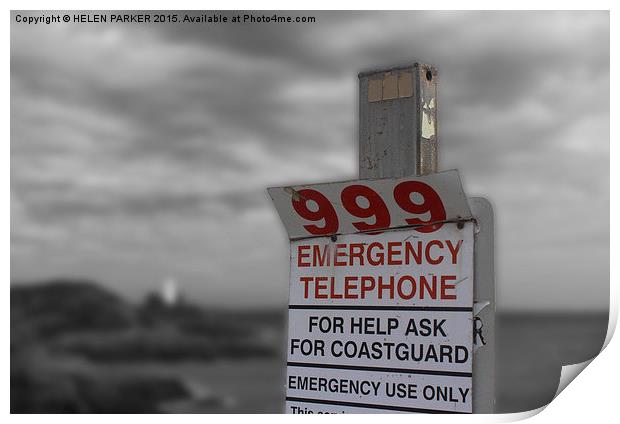  Dial 999 for Emergency Print by HELEN PARKER