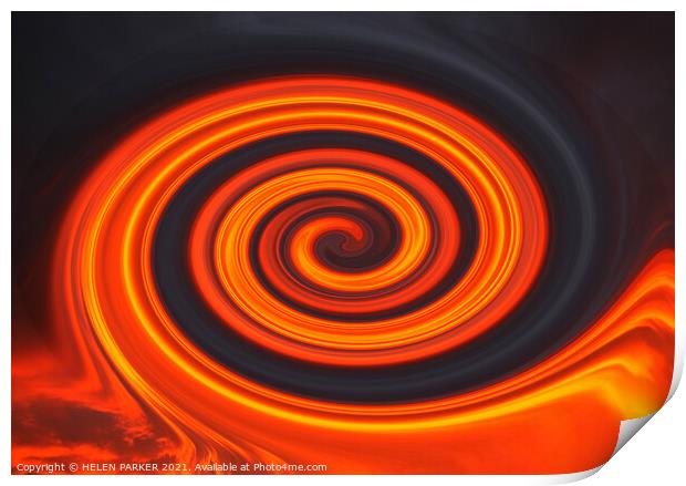 Sunset Swirl Print by HELEN PARKER