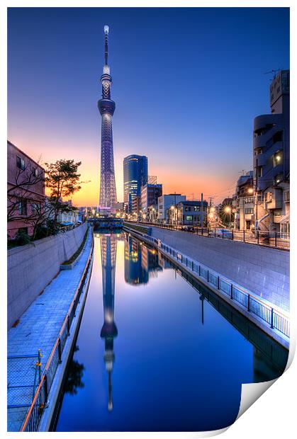 Tokyo Skytree Reflected Print by Duane Walker