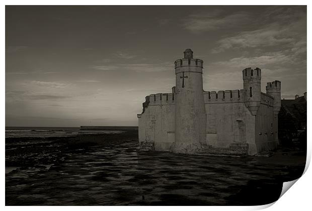 Bath house on the beach Print by Tony Reddington