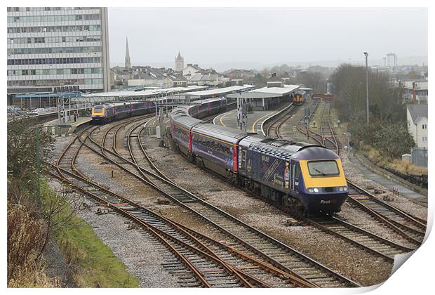 Diamond Jubilee HST 43186 departing Plymouth Print by Dan Mcarron