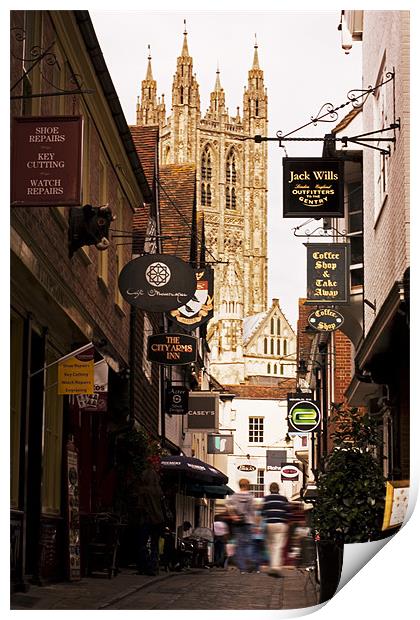 Canterbury Cathedral from Butchery Lane Print by Karen Slade