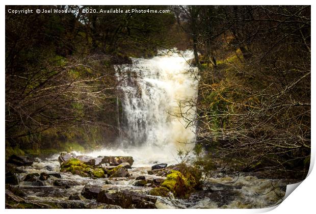 Blaen y Glyn Isaf Waterfall, Brecon Beacons Print by Joel Woodward