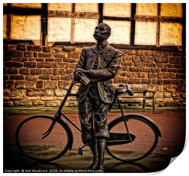 Elgar the Sunbeam Bicycle Man Print by Joel Woodward