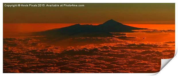  Sunset over Teide Print by Dave Burden