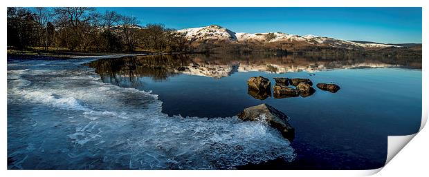  Icy Derwentwater Panoramic Print by Dave Hudspeth Landscape Photography