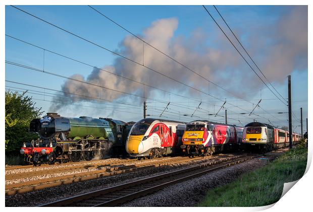 4 Trains Print by Dave Hudspeth Landscape Photography