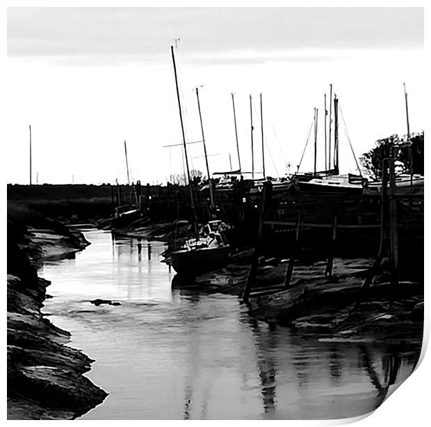 Boats at Gibraltar Point Mono Print by Jon Fixter