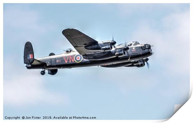RAF Lancaster in Flight Print by Jon Fixter