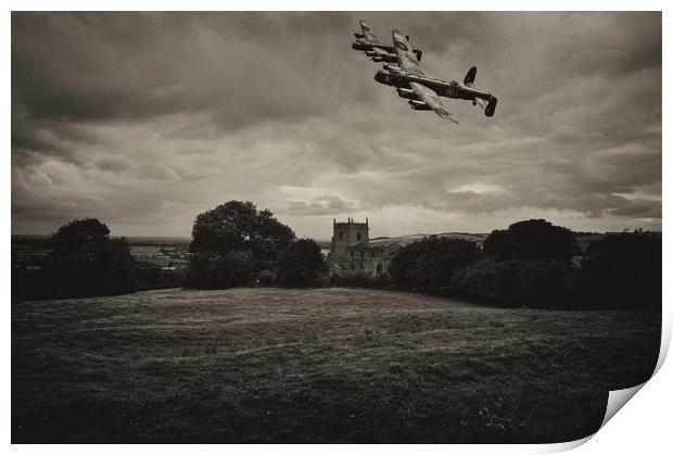 RAF Avro Lancaster's Over Ramblers Church Print by Jon Fixter