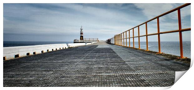  Harbor walkway Print by Jon Fixter