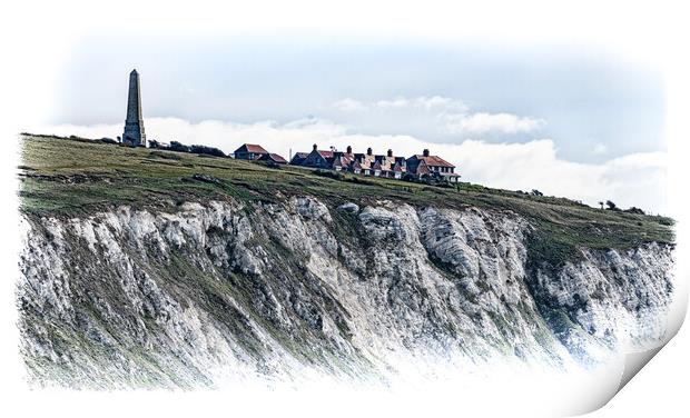 Clifftop Monument Print by Ian Johnston  LRPS