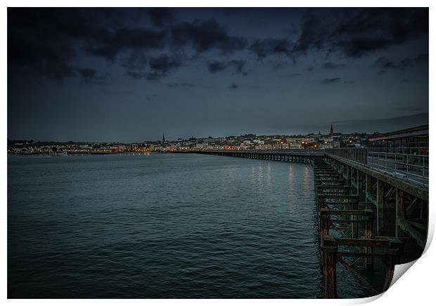 Dusk at the End of the Pier Print by Ian Johnston  LRPS