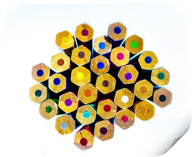 Hex Wooden Colours on White Print by Ian Johnston  LRPS