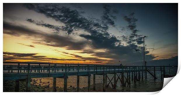 Sunset at Yarmouth over the pier Print by Ian Johnston  LRPS