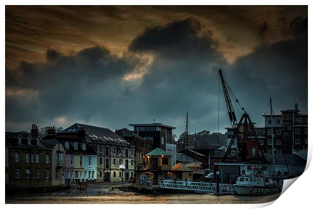 West Cowes Cloudy Sunset Print by Ian Johnston  LRPS