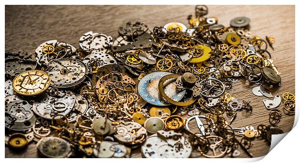  Watches  & Gears - "What is left over when you fi Print by Ian Johnston  LRPS