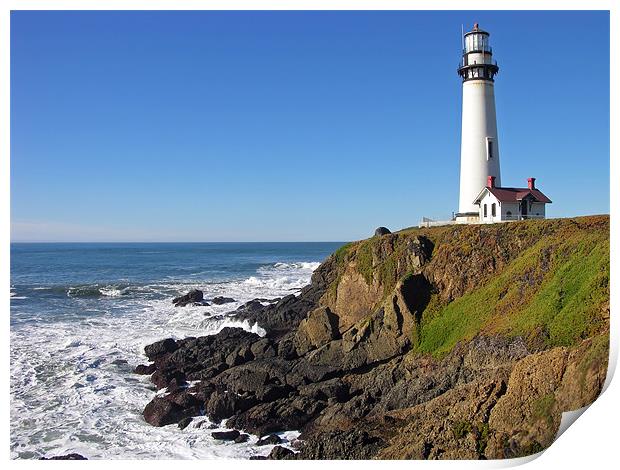 Pigeon Point Lighthouse Print by Mary Lane