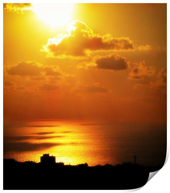 Haifa Sunset Print by Mary Lane