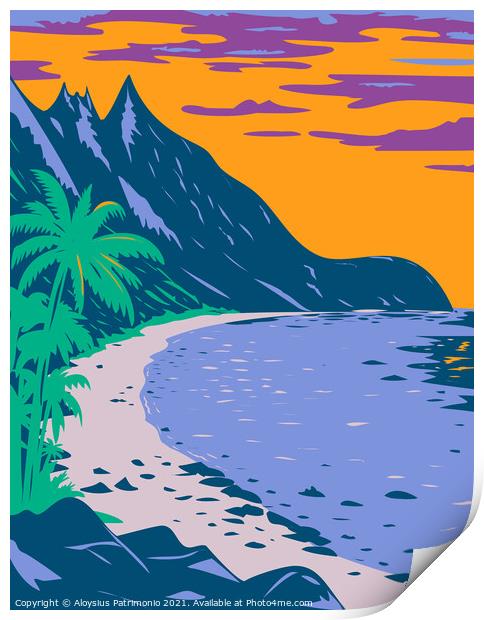 National Park of American Samoa Ofu Beach United States Territory WPA Poster Art  Print by Aloysius Patrimonio