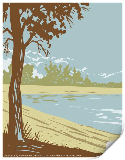 Edness K Wilkins State Park on the North Platte River East of Casper in Natrona County Wyoming WPA Poster Art Print by Aloysius Patrimonio