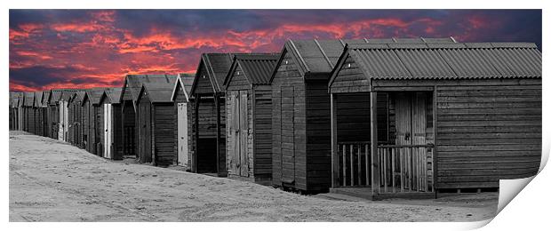 Beach Huts Print by christopher darmanin