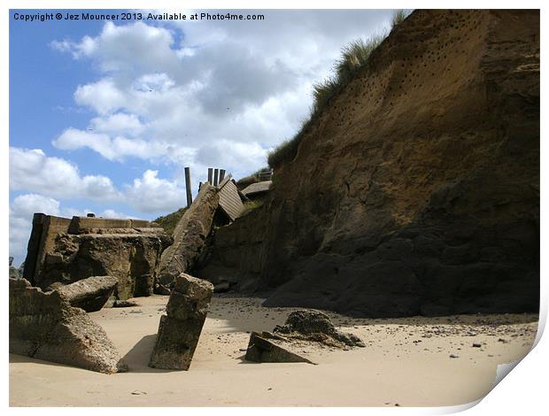 Old Ramp at Happisburgh Jul 2010 Print by Jez Mouncer