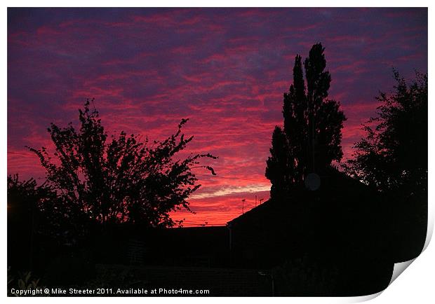Red Sky At Night Print by Mike Streeter