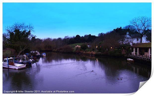 Evening by the river Print by Mike Streeter