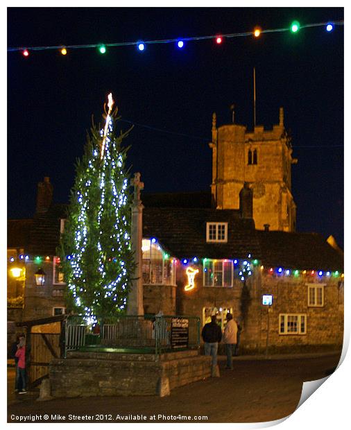 Christmas at Corfe Print by Mike Streeter
