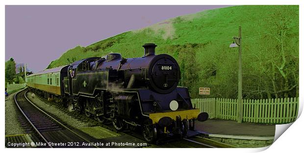 80104 at Corfe Castle Print by Mike Streeter