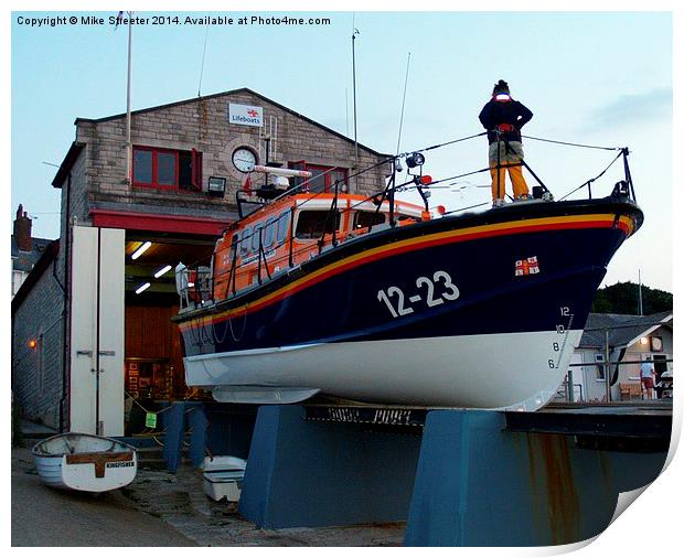  Swanage Lifeboat Print by Mike Streeter