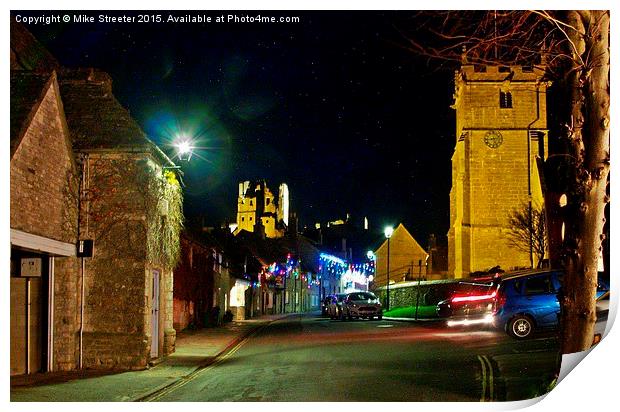  Christmas at Corfe. Print by Mike Streeter