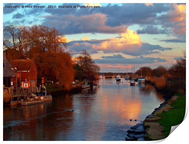 Evening on the Frome. Print by Mike Streeter