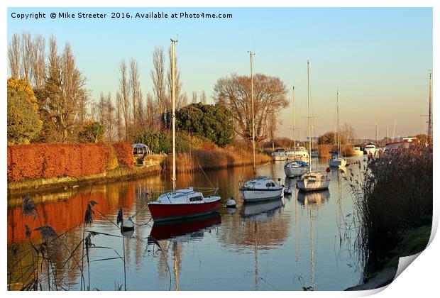 The River Frome in November Print by Mike Streeter
