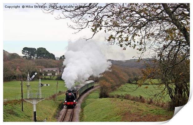 Santa Special approaching Harmans Cross Print by Mike Streeter