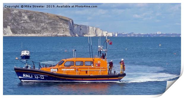 Swanage Lifeboat Print by Mike Streeter