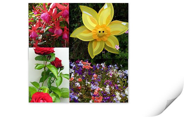 Floral Collage Print by Mike Streeter