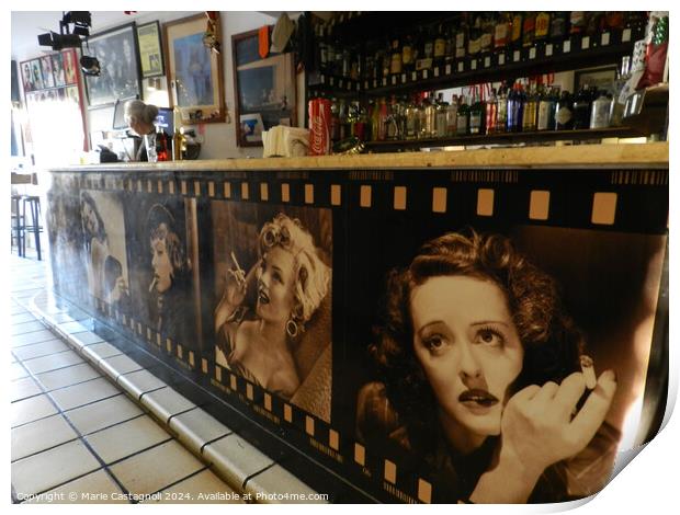 Classic Film Star And Cool Jazz Bar Print by Marie Castagnoli