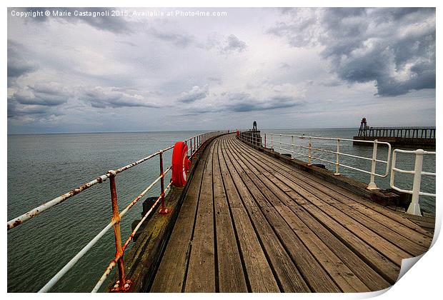  Port side of the Whitby harbour  Print by Marie Castagnoli