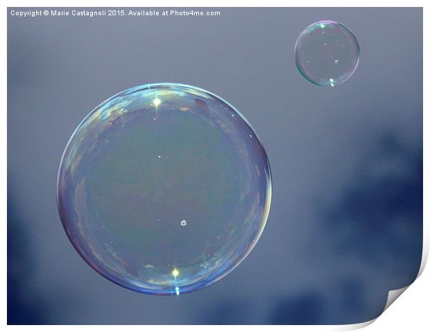 Floating Liquid Bubbles Print by Marie Castagnoli